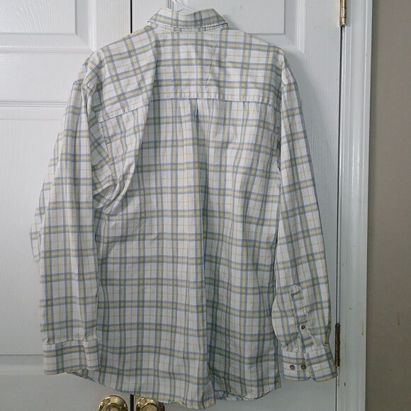 Wrangler Cowboy Cut Collection George Strait Button Shirt blue white  yellow  L - Picture 5 of 10